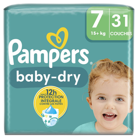 Baby-Dry Baby Diapers Size 7 15kg+ PAMPERS