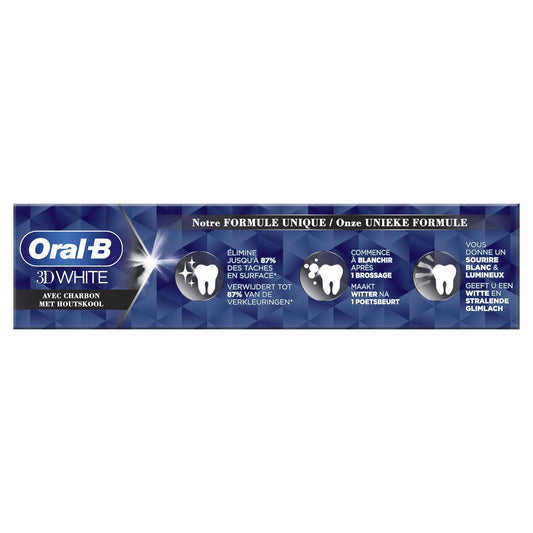 Dentifrice 3d White Charbon Fraîcheur Menthe Poivrée ORAL-B