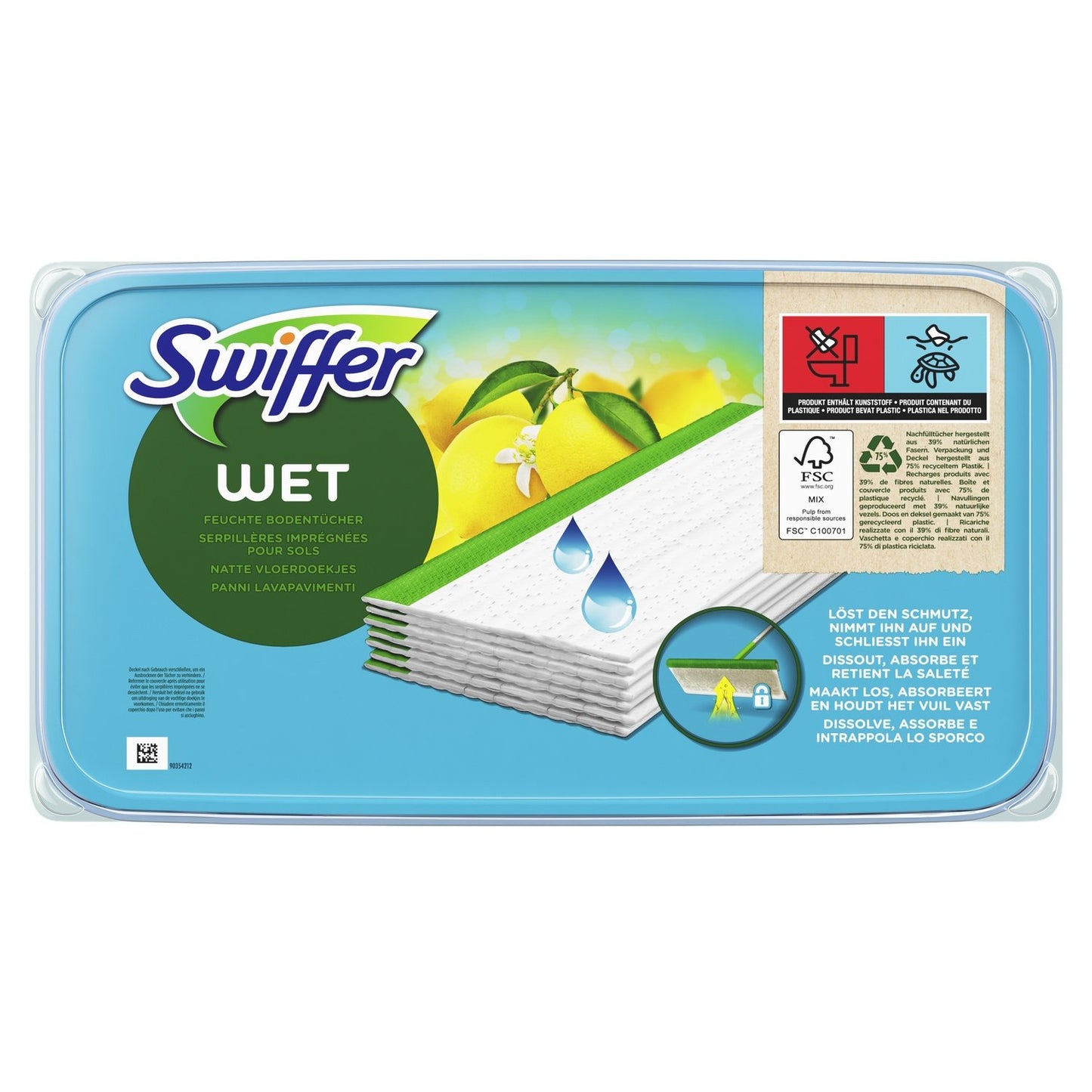 Recharge Lingettes Humides pour Balai Attrappe-Poussière SWIFFER