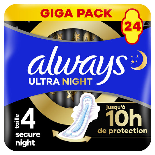 Serviette Hygiènique Taille 4 Ultra Secure Night ALWAYS