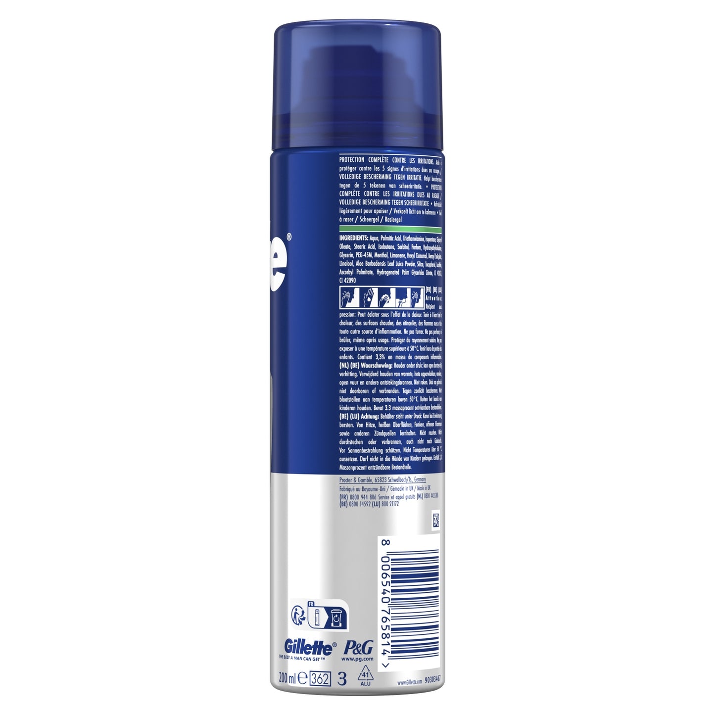 Gel à Raser Peau Sensible pour Homme Apaisant Aloe Vera Series GILLETTE