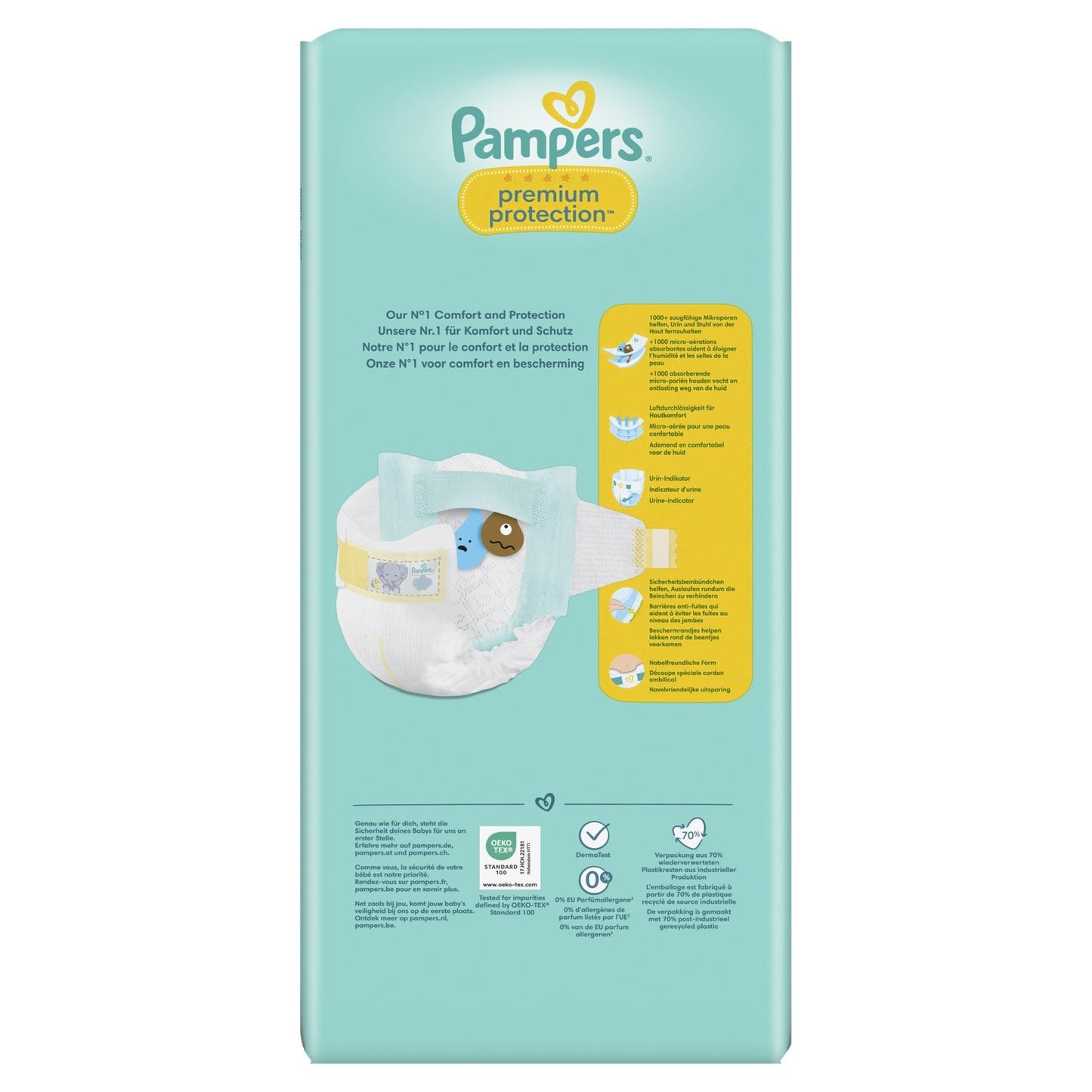 Couches Bébé Premium Protection Taille 1 2kg-5kg PAMPERS