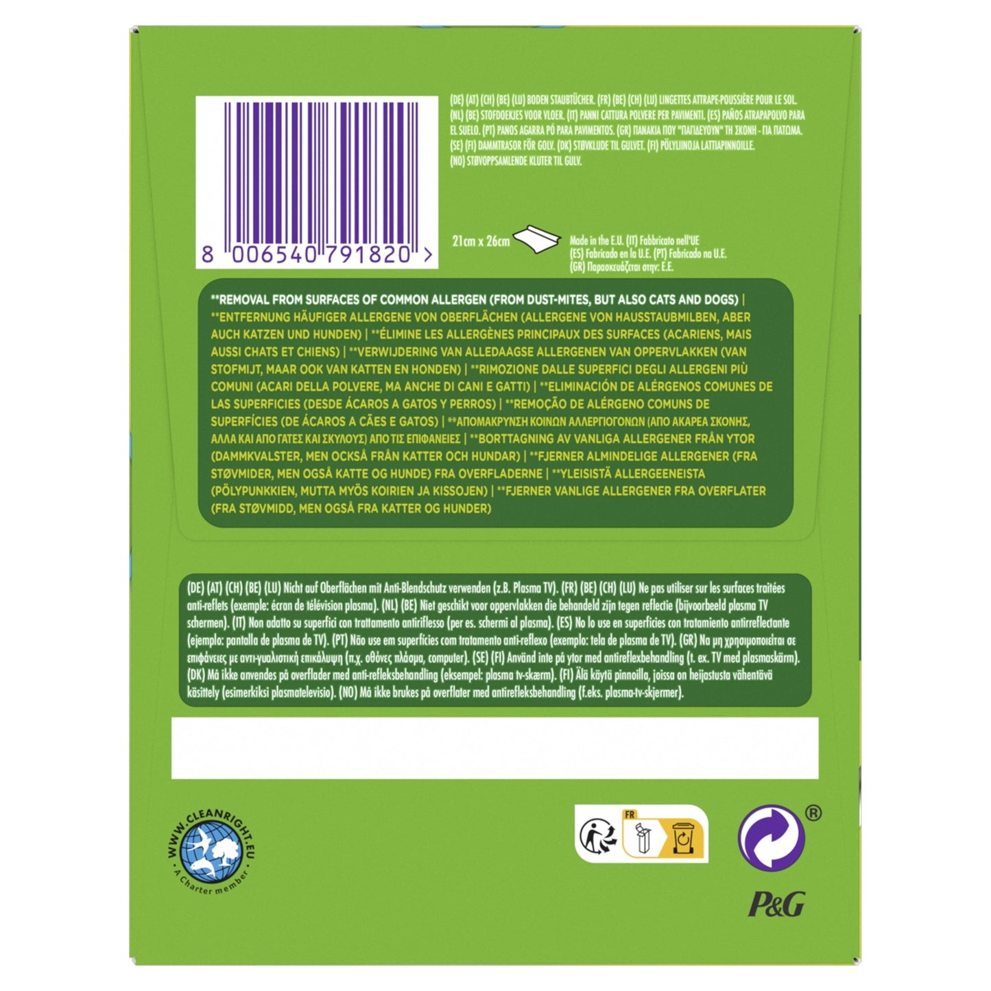Recharges Lingettes Sèches pour Balai Attrape-Poussière SWIFFER