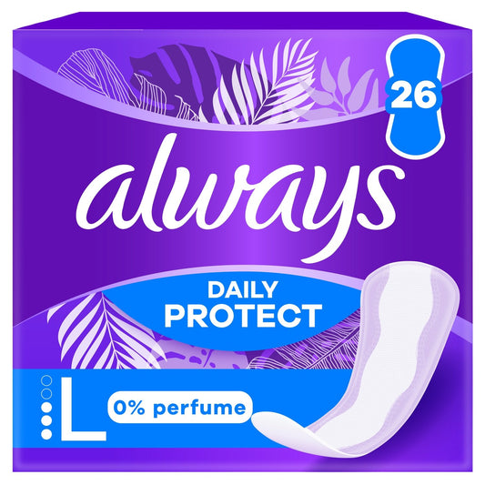 Protège-Slips Long Sans Parfum Daily Protect ALWAYS le paquet de 26 protège-slips