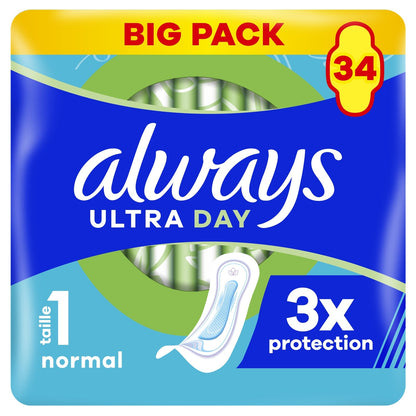 Serviettes Hygiéniques Sans Ailettes Normal Taille 1 Ultra ALWAYS