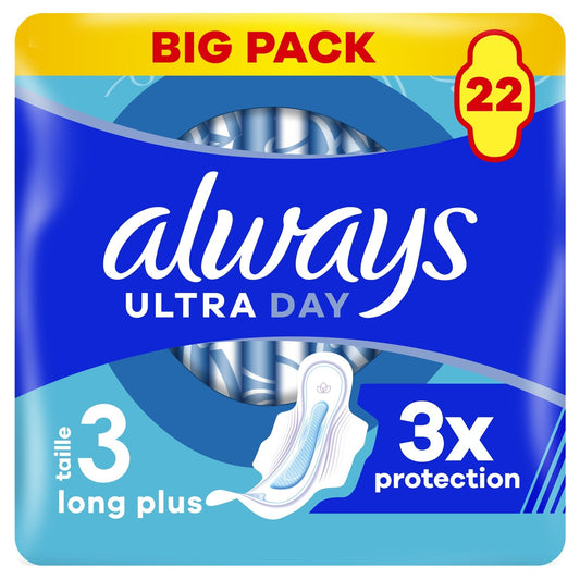 Serviettes Hygiéniques avec Ailettes Ultra Day et Nuit Taille 3 ALWAYS le pack de 22 serviettes hygiéniques