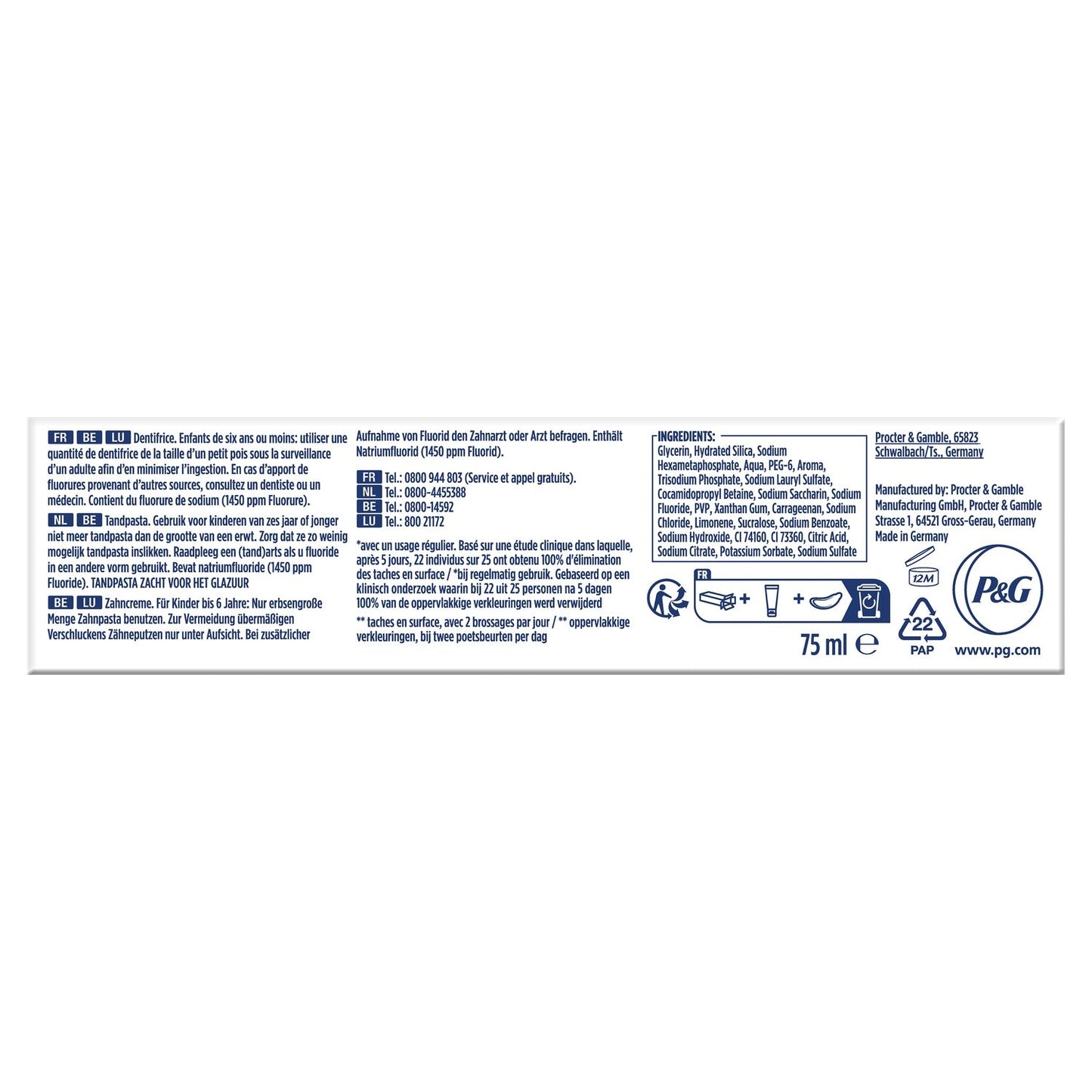 Oral-B 3D White Advanced Luxe Whiteness Glamour Zahnpasta