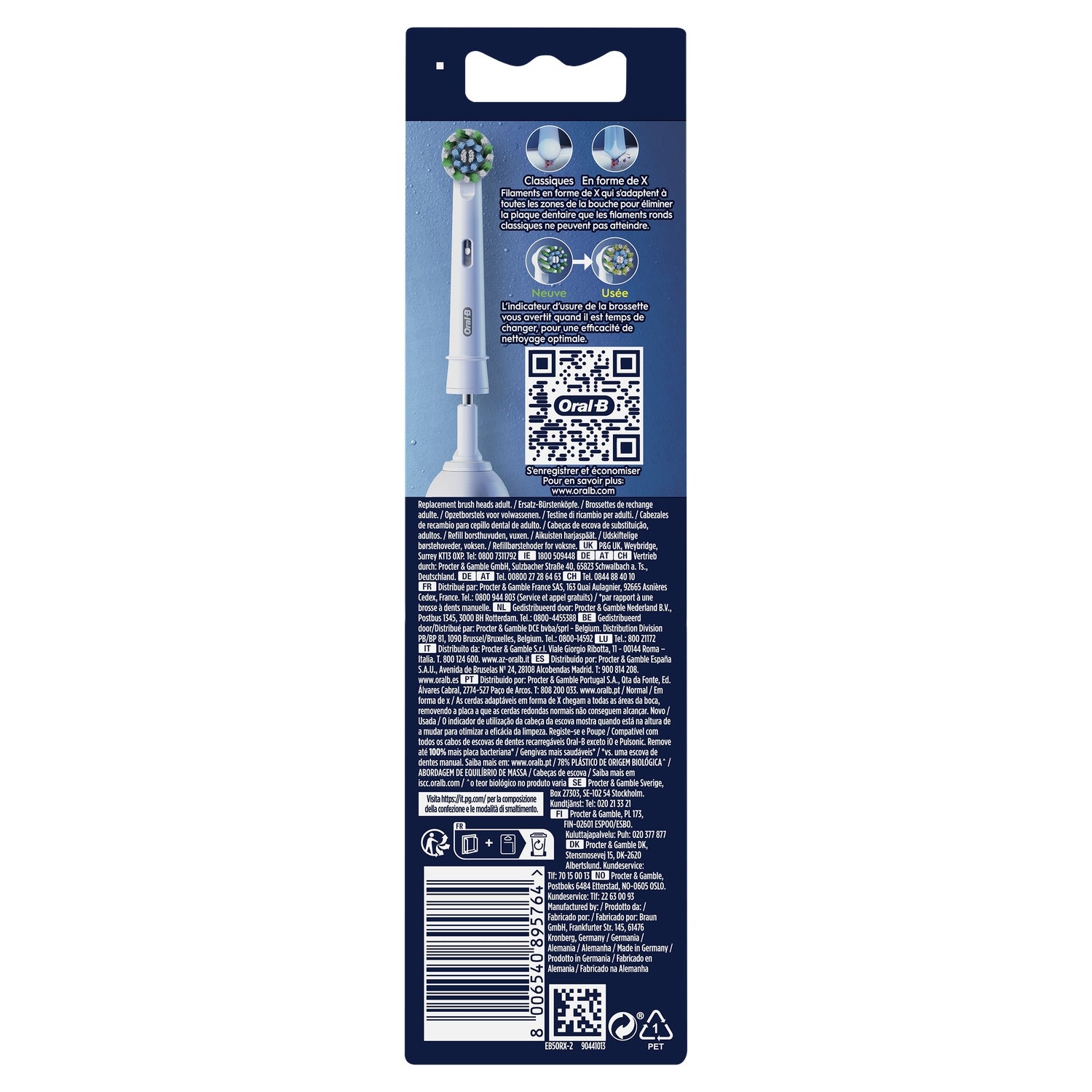 Brossettes Cross Action Avec Technologie Cleanmaximiser ORAL-B 