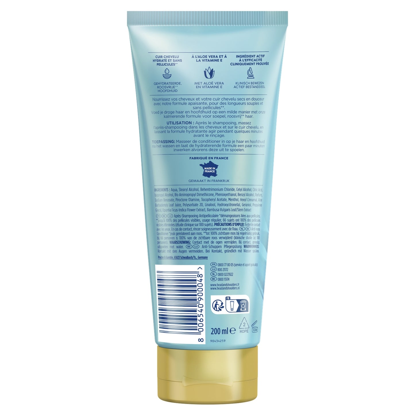 Après-Shampoing Apaisant Cheveux Secs et Cuir Chevelu Extrait de Cactus, Aloe Vera et Vitamine E Derma X Pro Head & SHOULDERS