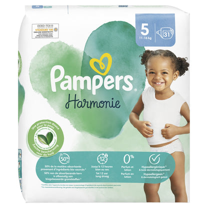 Couches Bébé Harmonie Taille 5 11kg  16kg PAMPERS