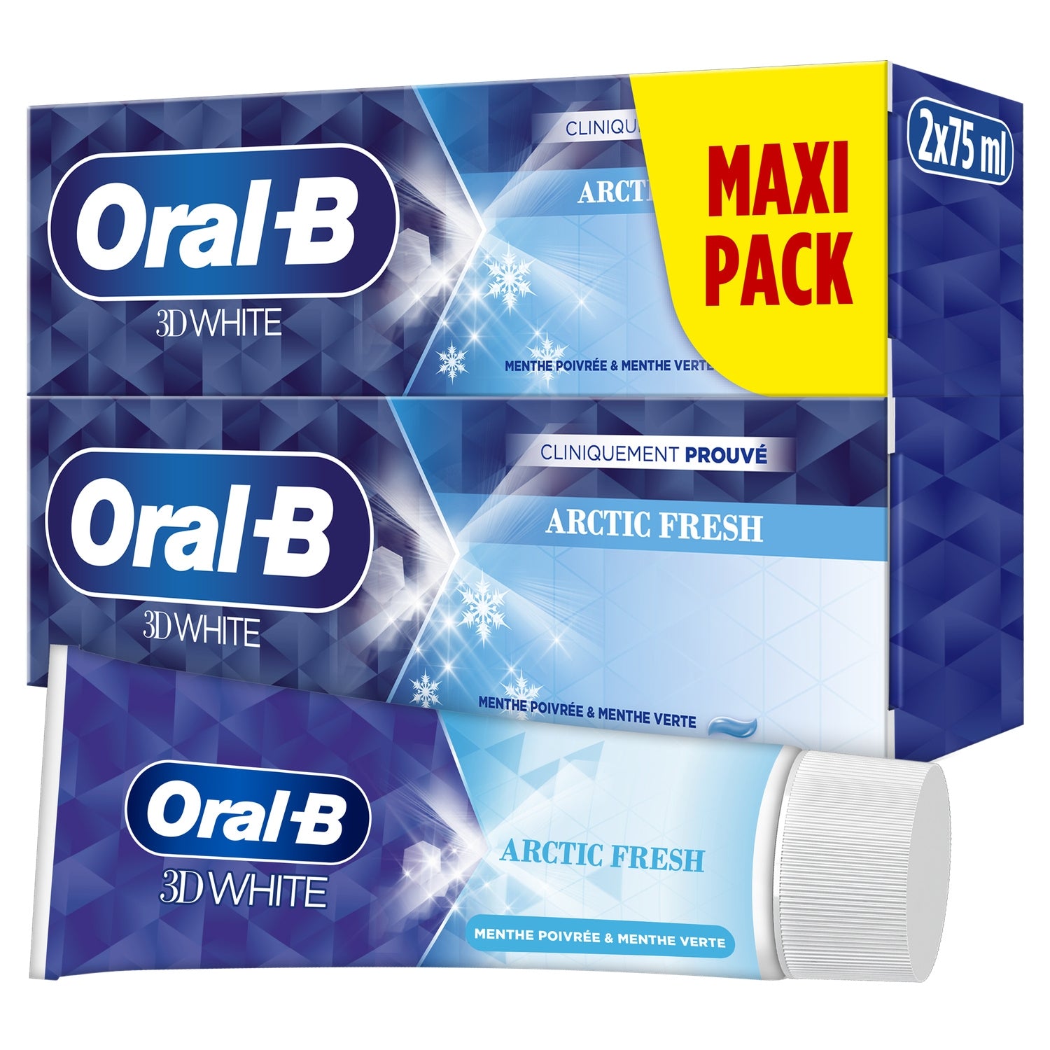 Dentifrice Arctic Fresh Menthe Poivrée Menthe Verte 3D White ORAL-B 