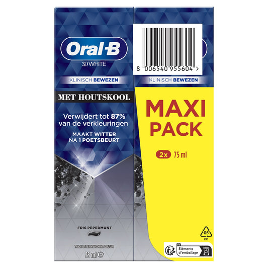Dentifrice Charbon Fraîcheur Menthe Poivrée 3D White ORAL-B 