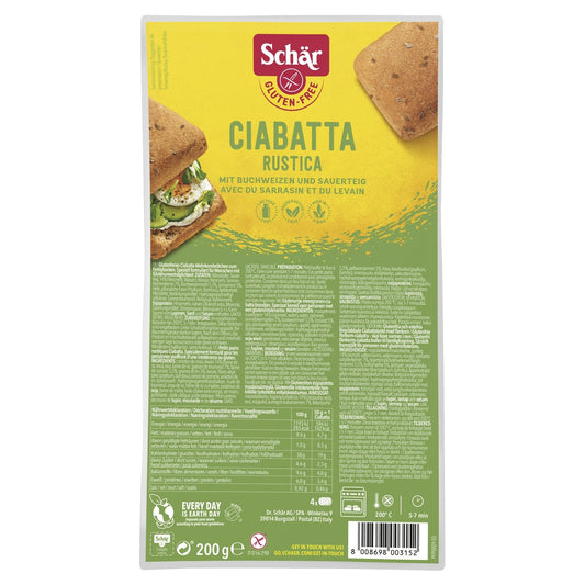 SCHAR Glutenfreie vorgebackene Ciabatta-Brötchen