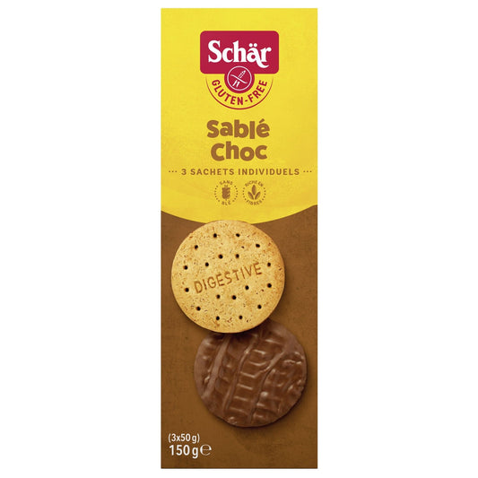 Biscuits Chocolat au Lait/sans Gluten SCHAR les 3 sachets de 50g