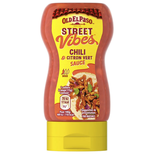 Sauce Chili et Citron Vert Doux STREET VIBES OLD EL PASO le flacon de 263g