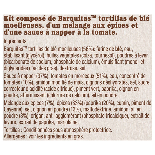 Kit Tacos Barquitas Paprika Oignons OLD EL PASO
