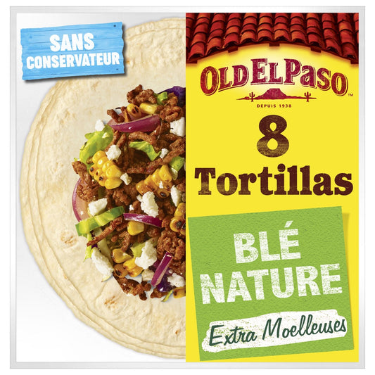 Tortillas de Blé Nature OLD EL PASO le paquet de 8 - 326g