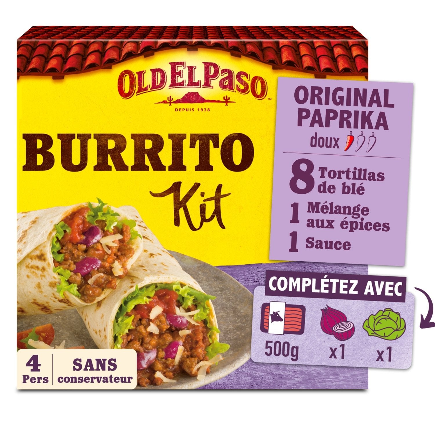 Kit Burritos Original Paprika Doux OLD EL PASO le kit de 510g