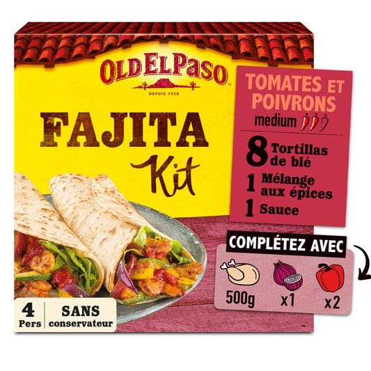 Kit Fajitas Tomates Poivrons OLD EL PASO le kit de 500g