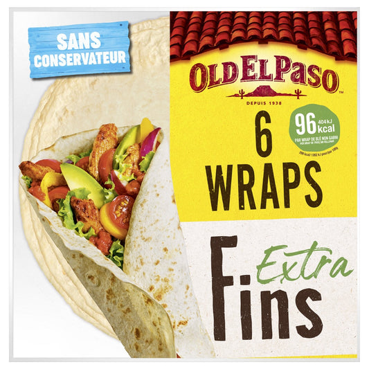 Wrap Extra Fins OLD EL PASO le paquet de 6 - 192g