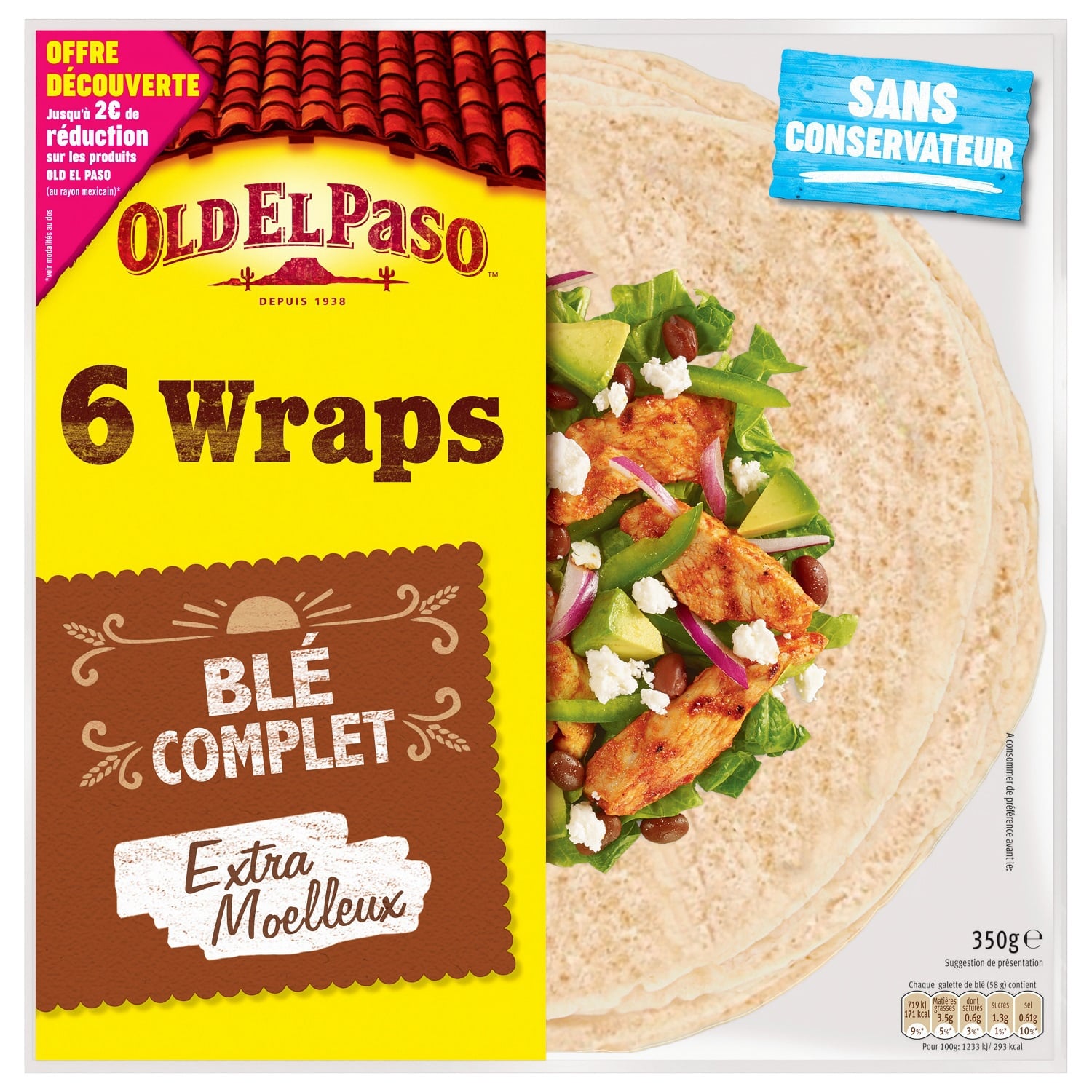 Wraps complet moelleux extra fins OLD EL PASO 