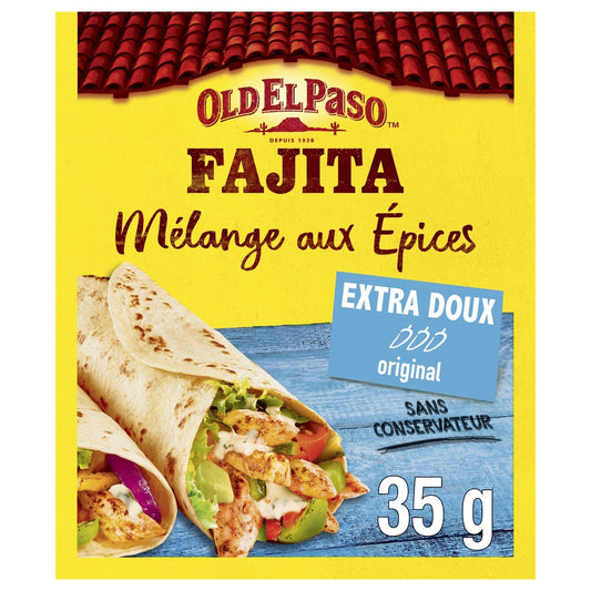 Mélange aux Épices pour Fajitas Extra Doux OLD EL PASO la boite de 35g