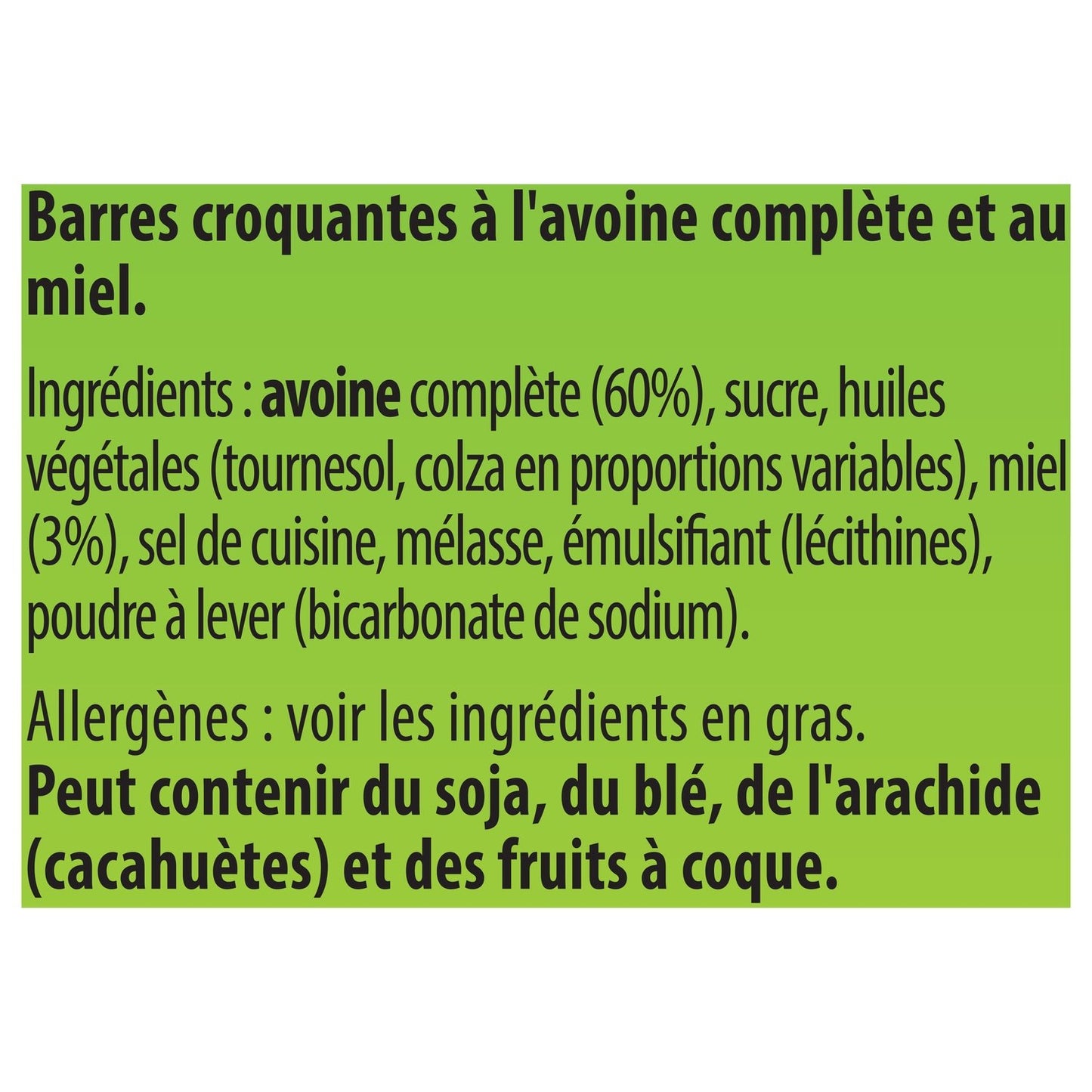 Barres Céréales Avoine et Miel Crunchy NATURE VALLEY
