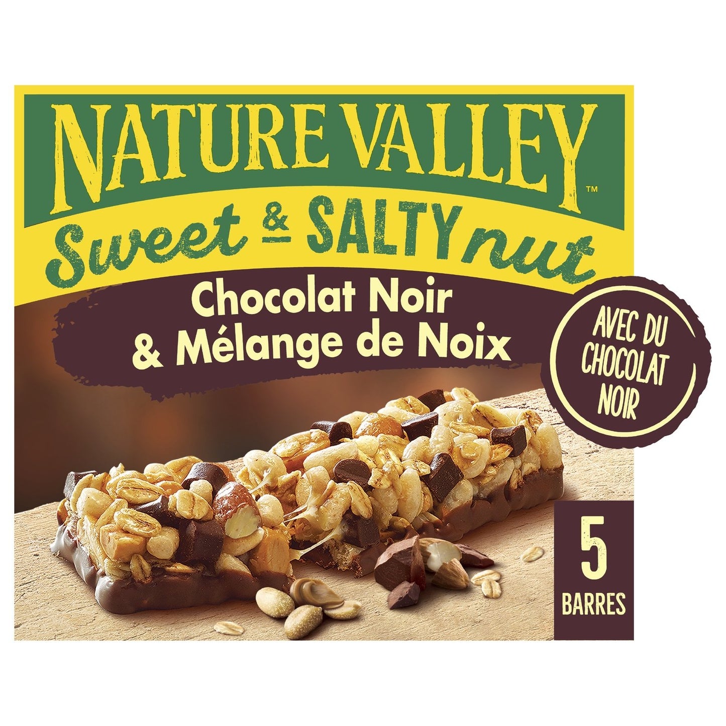 Barres Céréales Chocolat Noir et Noix Sweet & Salty Nut NATURE VALLEY