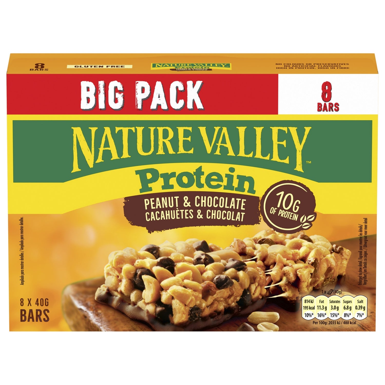 Barres Céréales Protein Peanut et Chocolat NATURE VALLEY 