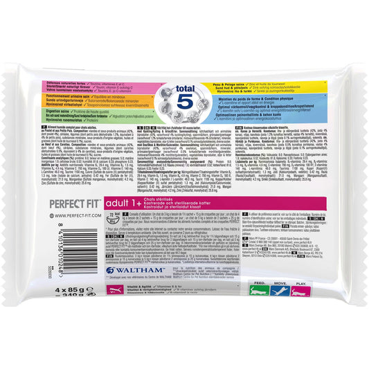 Pâtée pour Chat Adulte Stérilisé Poulet Boeuf PERFECT FIT