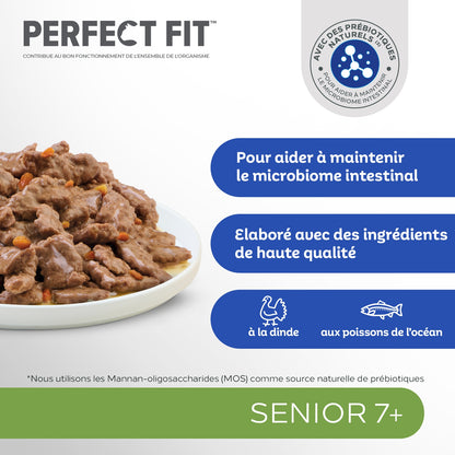 Pâtée pour Chat Sénior Stérilisé Dinde Poisson Sauce Total 5 PERFECT FIT