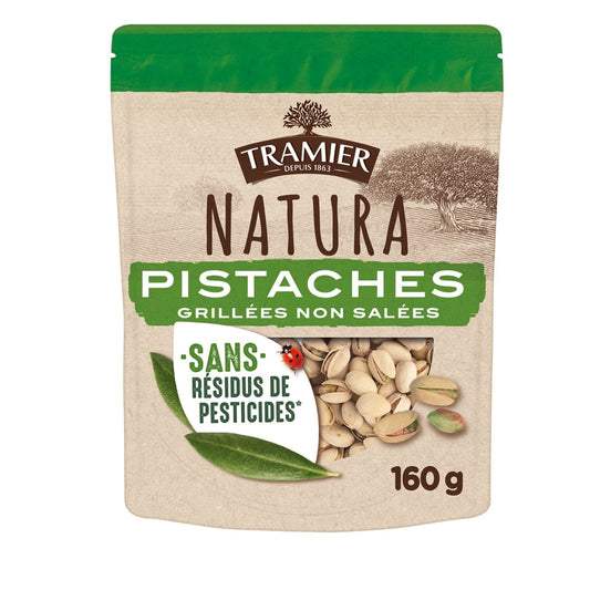Fruits Secs Pistaches Grillées Non Salées Sans Résidus de Pesticides TRAMIER le paquet de 160g