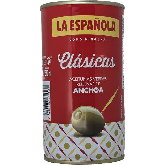 Olives Vertes Farçies à la Pâte d'Anchois LA ESPANOLA la boîte de 150g