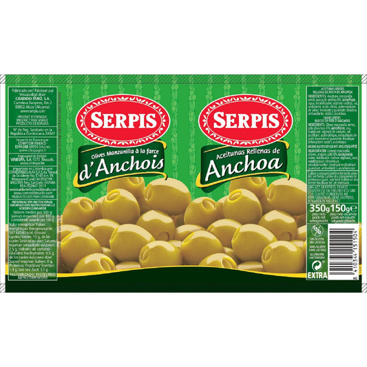 Olives Vertes Manzanilla Farce d'Anchois SERPIS