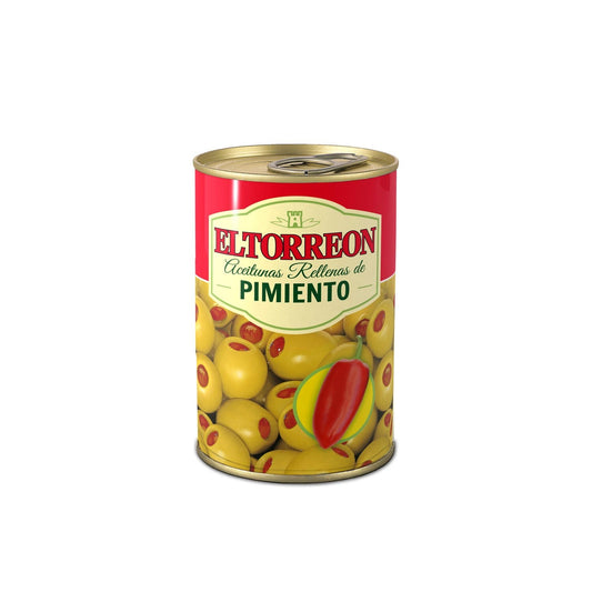 Olives Vertes Farcies aux Poivrons EL TORREON le pot de 130g