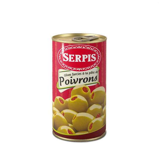Olives Vertes aux Poivrons SERPIS la boite 350g