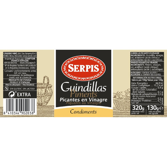 Piment Vert Basque Piquant au Vinaigre SERPIS