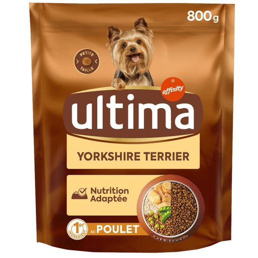 Croquettes pour Chien Adulte Race Yorkshire Poulet ULTIMA Le sac de 800g