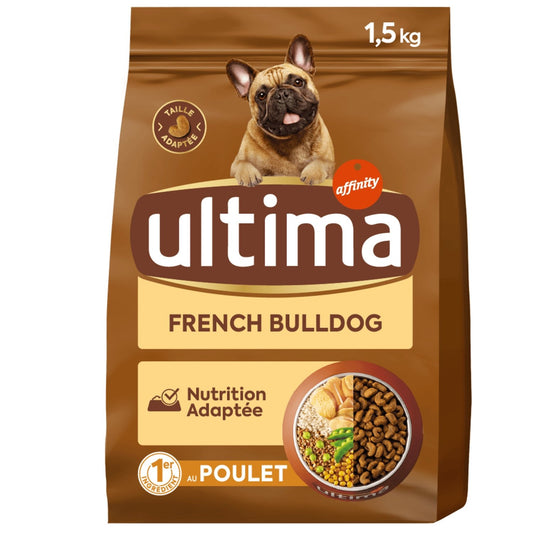 Croquettes pour Chien Adulte French Bulldog Poulet ULTIMA Le sac de 1,5kg