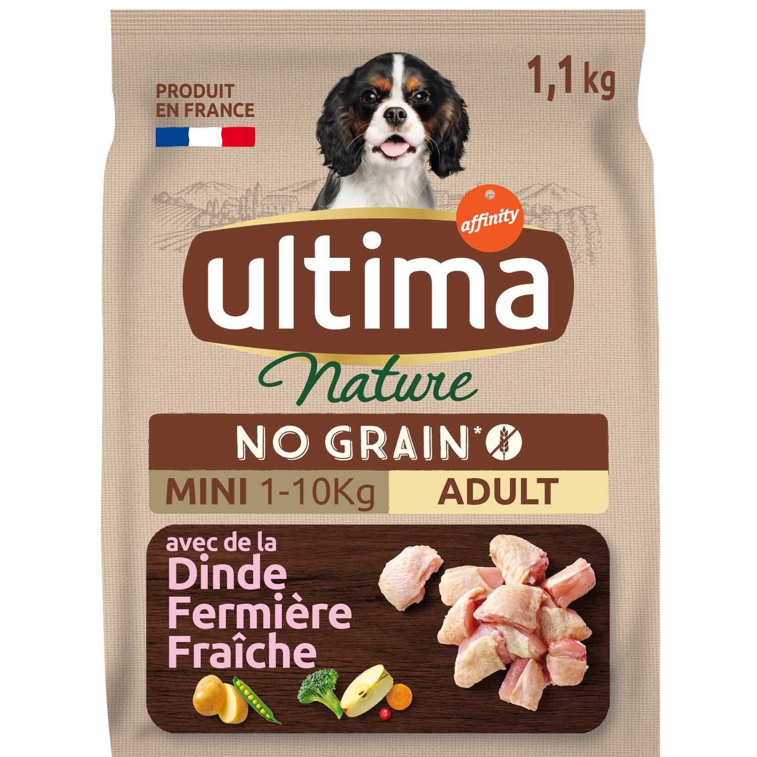 Croquettes Pour Chien Adulte Petit <10kg Sans Céréales Dinde ULTIMA 