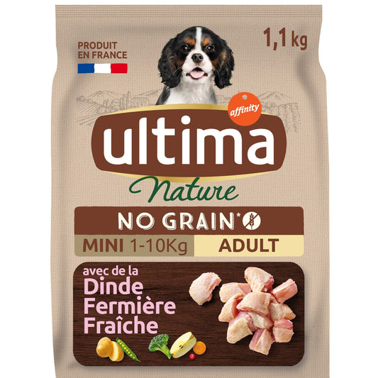 Croquettes Pour Chien Adulte Petit <10kg Sans Céréales Dinde ULTIMA 