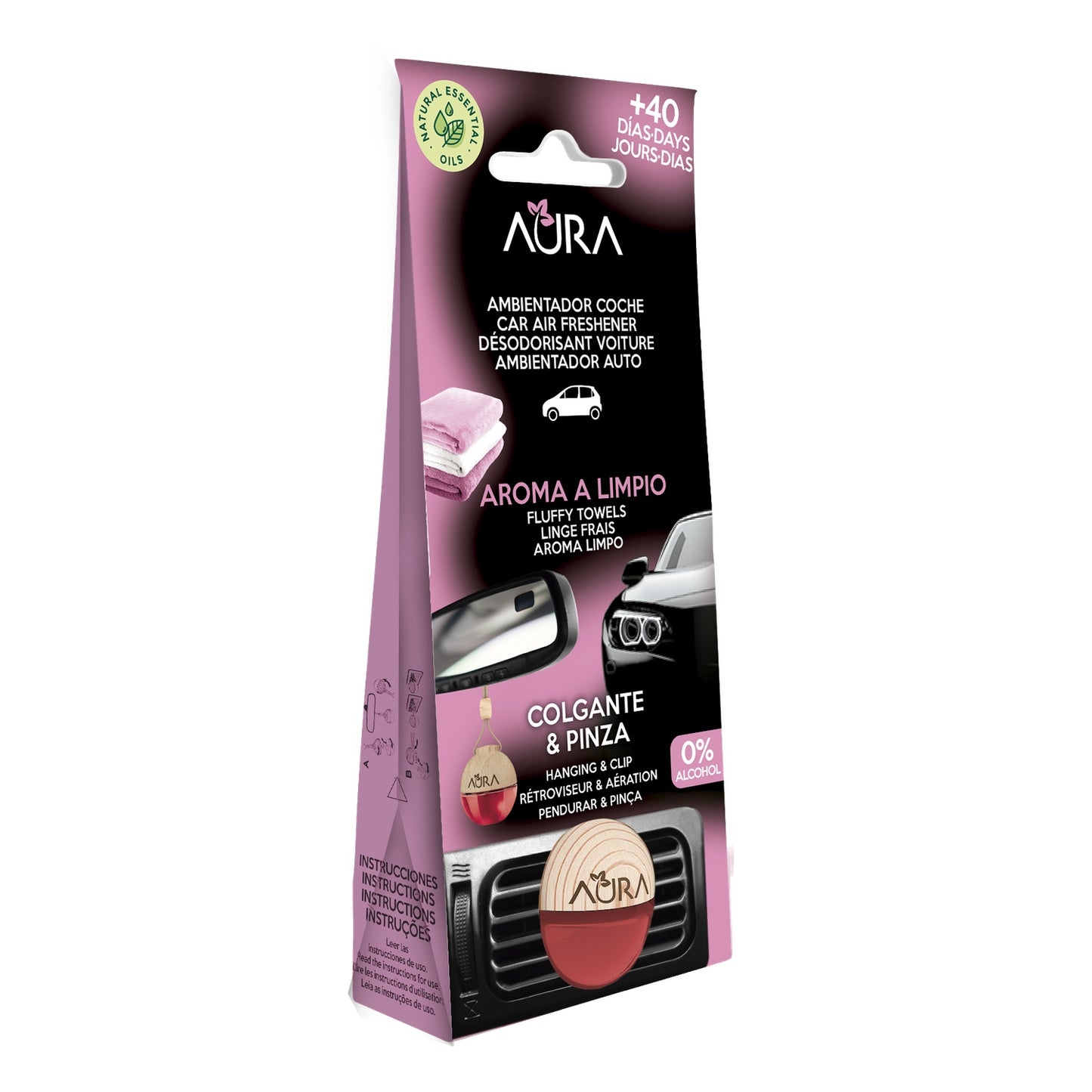 Diffuseur de Parfum Voiture 2 en 1 Senteur Linge Frais AURA 