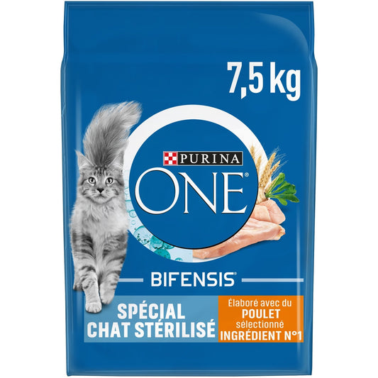 Croquettes pour Chat Adulte Stérilisé Poulet PURINA ONE Le sac de 7,5kg