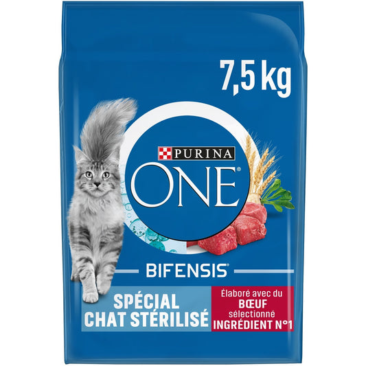 Croquettes pour Chat Adulte Stérilisé Boeuf Bifensis PURINA ONE Le sac de 7,5kg
