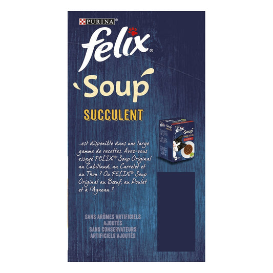 Soupe pour Chat Adulte au Cabillaud, au Thon & Carrelet FELIX