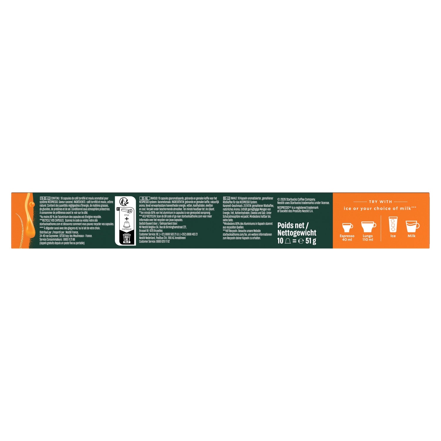 Café Capsules Saveur Caramel Intensité 5 Compatible Nespresso STARBUCKS 