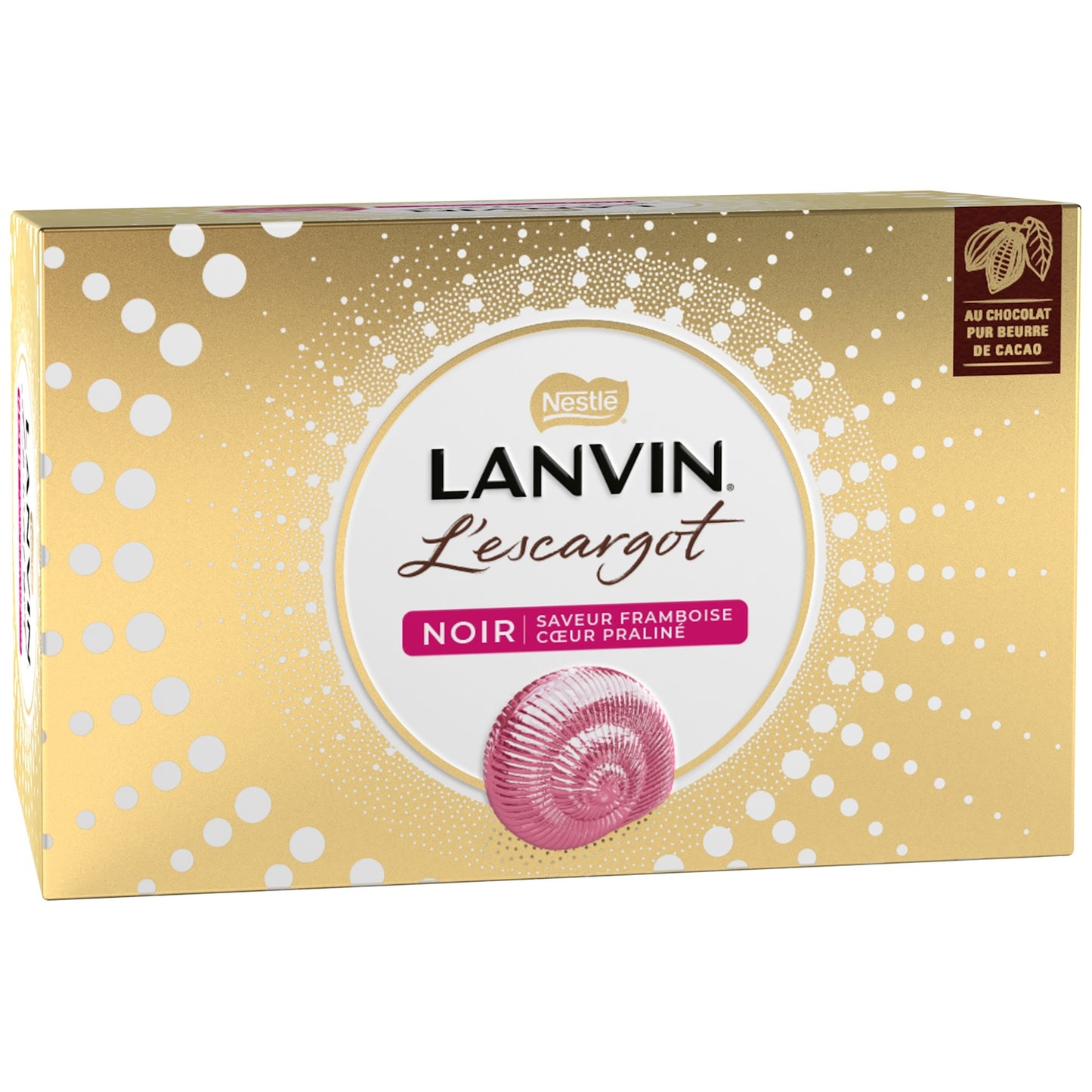 LANVIN Dark Chocolate Filled with Raspberry Praline Snail Flavor
