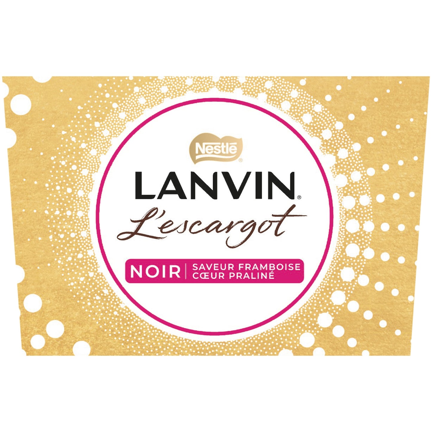 LANVIN Dark Chocolate Filled with Raspberry Praline Snail Flavor