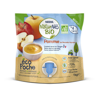 Fruchtkompott von 4 Monaten bis 36 Monaten, Bio-Apfel NESTLE NATURNES