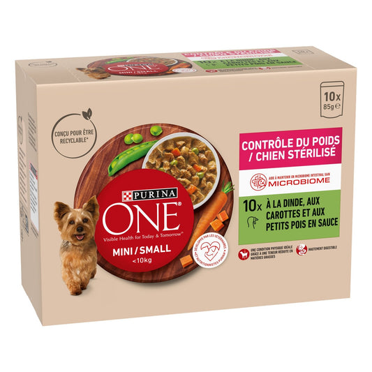Pâtée pour Chien Adulte Petit < 10kg Microbiome Dinde PURINA ONE